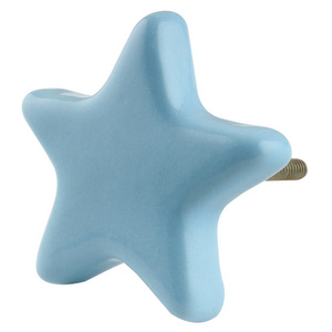 Bulk Ceramic Decorative Furniture Knobs Turquoise Unique Pulls Star Door Kitchen Cabinets 5.08 cm KID-156 New Design