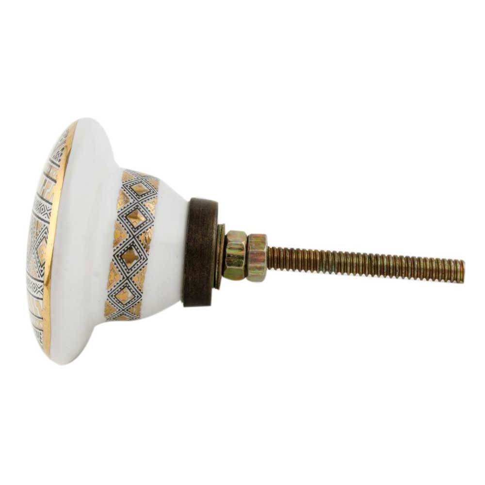 Wholesale Ceramic Wardrobe Knobs Gold Single Hole Pulls Floral Bathroom Cabinet Door Drawer Pull 4.44 cm CK-1682 Hotest Selling