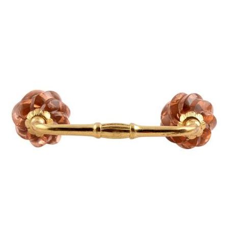 Handmade Wholesale Decorative Pink Glass Bridge Door Handles Home Decor Cabinet Pulls For Kitchen 4 Inches New Design BH-381