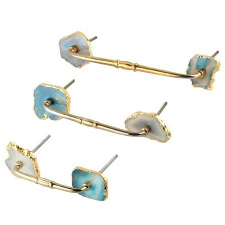 Handmade Bulk Traditional Turquoise Stone Bridge Handles Home Decor Cabinet Pulls For Kitchen 4 Inches New Design  BH-702