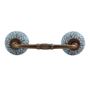 Handmade Bulk Decorative Ceramic Bridge Door Handles Home Decor Cabinet Pulls For Kitchen 4 Inches New Design BH-217-CK-1389