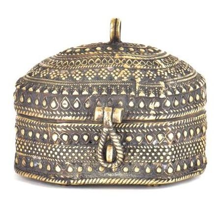 Handmade Traditional Antique Colored Tribal Brass Dhokra Jewelry Or Trinket Box Jewelry Packaging Box Wholesale