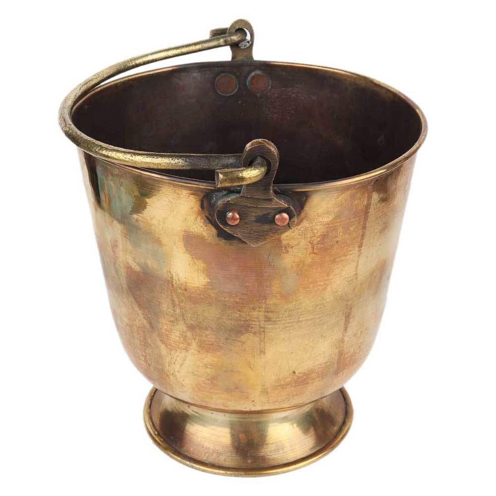 Handmade Golden Brass Bucket With Swing Handle For Decoration Sculptures Figurine Statue Statement Pieces Decor Gift Items