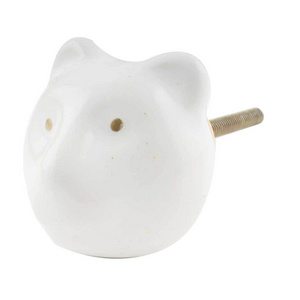 Wholesale Ceramic Decorative Kids Drawer Knobs White Cabinet Pulls Panda Animal Cheap Price Knobs in Bulk 4.45 cm CFK-52