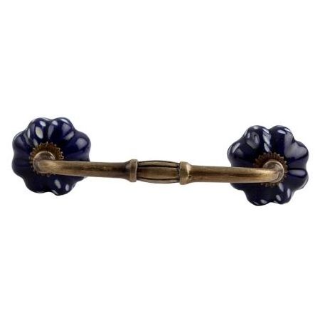 Handmade Bulk Decorative Blue Ceramic Bridge Door Handles Home Decor Cabinet Pulls For Kitchen 4 Inches New Design BH-56