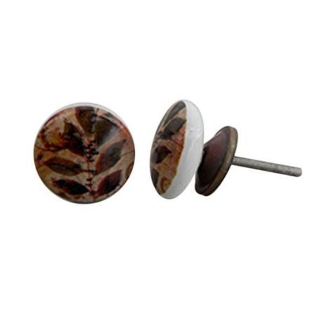 Wholesale Trending Multicolor Drawer Knobs Ceramic Small Handle Leaf Design Kitchen Cabinet Knobs CVSK-05