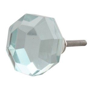 Wholesale Clear Glass Kitchen Cupboard Handles Octagon Drawer Knobs Dresser Pulls Cabinet Knobs FGK-24