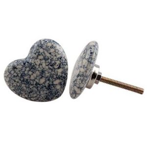 Wholesale Ceramic Modern Knobs Blue Kitchen Cabinet Pulls Marble Heart Crackle Cute Drawer 3.81 cm CRACK-154