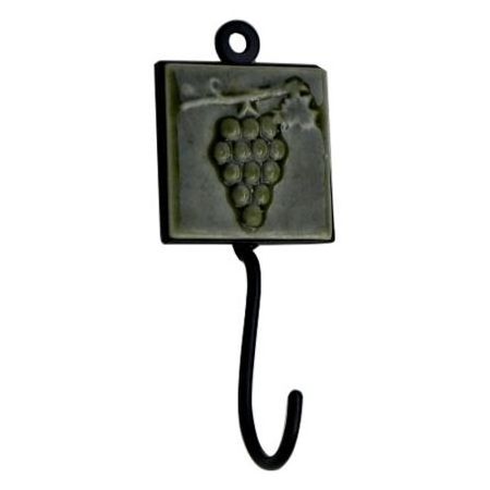 Handmade Traditional Ceramic Grapes Design Strong Wall Reusable Utility Hat Bags Keys Clothes Hooks Heavy Duty HK-89/1542