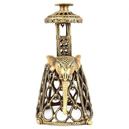 Traditional Handmade Indian Brass Dhokra Elephant Stand Sculptures Figurine Statue Home Decor Gift Items SBG-471/21711