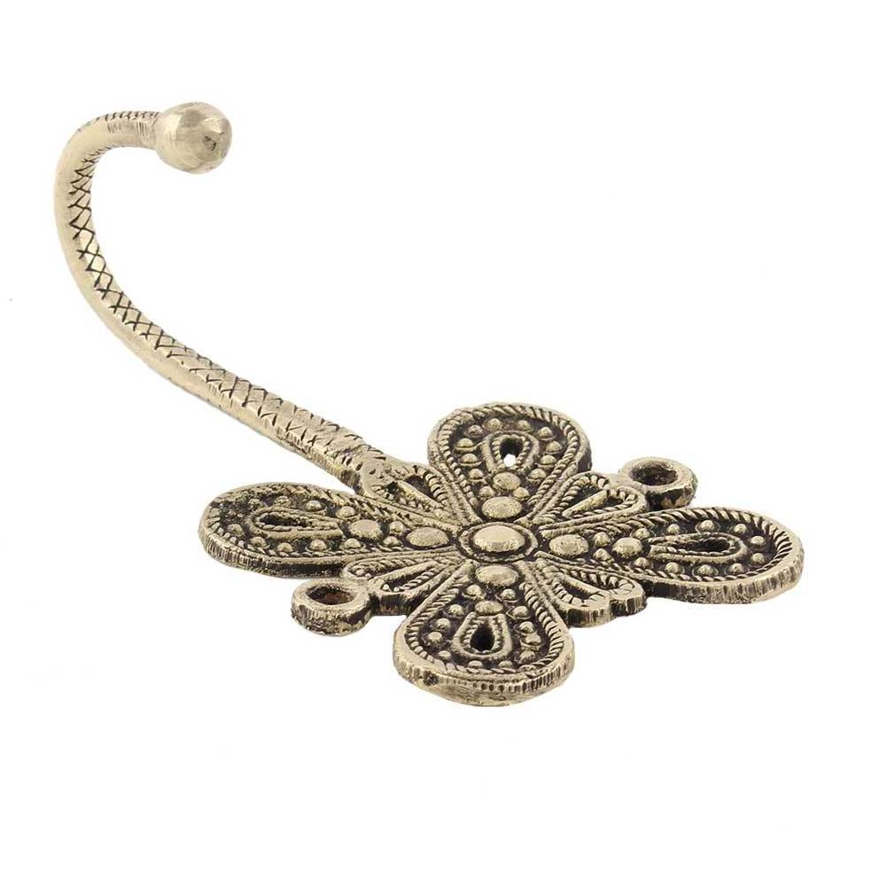 Handmade Premium Quality Traditional Brass Single Flower Wall Hook Coat Keys Hangers Holders Wholesale Cheap Price Online