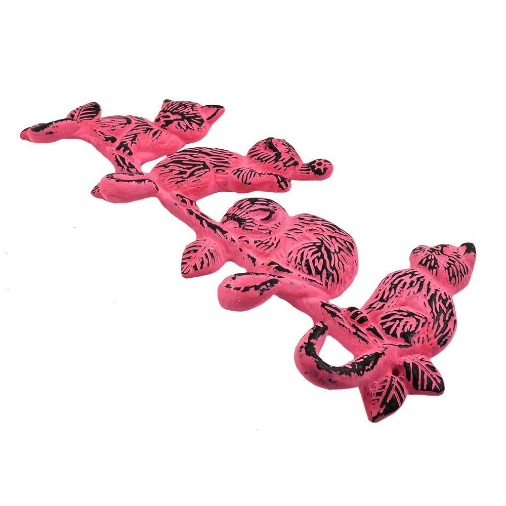 Premium Quality Pink Distressed Cats Towel Hooks Hangers Heavy Duty Hooks for Bags Iron Wall Mounted Clothes Hooks in Bulk