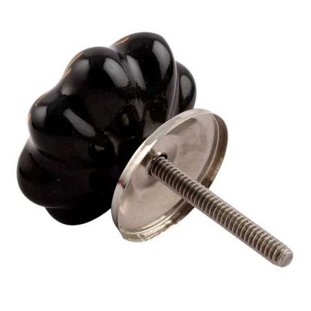 Wholesale Ceramic Vintage Knobs Black Shabby Chic Pulls Leaf Pumpkin Dresser Door Pull 4.44 cm CK-1410