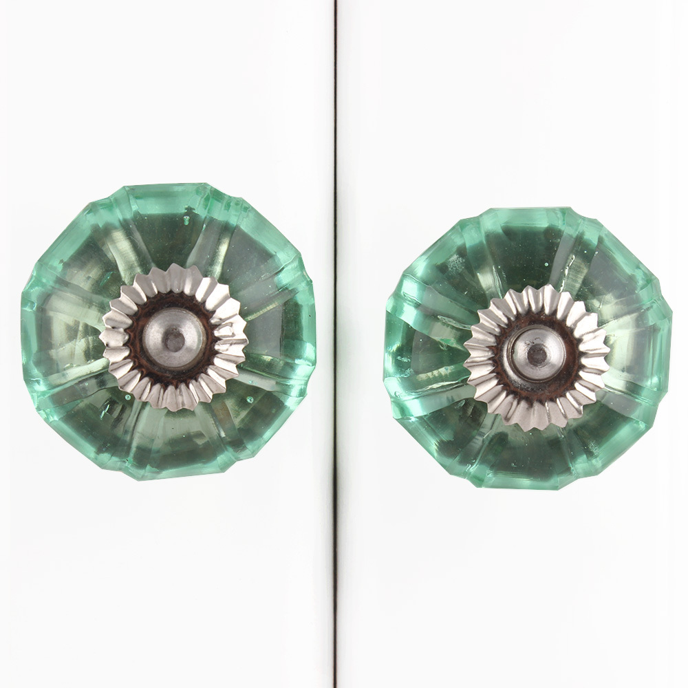 Handmade Glass Cabinet knobs Melon Drawer Knobs Green Dresser Pulls Cabinet Door Kitchen Cupboard Handles Wholesale GFK-86