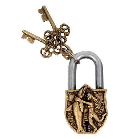 High Quality Handcrafted Traditional Golden Brass Padlock With Key Main Door Cabinet door Modern Security Lock LC-65 Wholesale