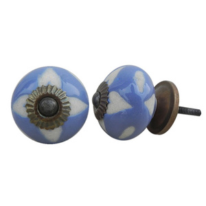 Bulk Ceramic Cabinet Knobs and Pulls Blue Farmhouse Pulls Etched Vintage Drawers Knobs and Hardware CK-556