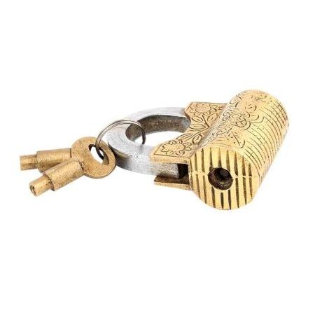 High Quality Handmade Brass Floral Design Handcuff Lock With 2 Key Main Door Cabinet Door Modern Security Lock LC-57 Wholesale