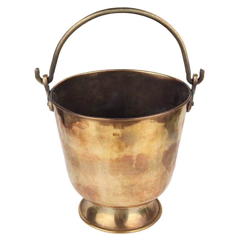 Handmade Golden Brass Bucket With Swing Handle For Decoration Sculptures Figurine Statue Statement Pieces Decor Gift Items