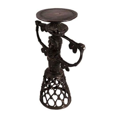 Wholesale Handmade Luxury Home Decoration Tribal Brass Woman Candle Holder In Net Design for Home Decor Diwali Christmas SND-419