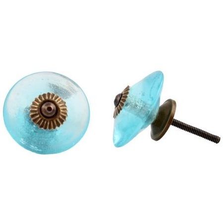 Wholesale Handmade Traditional Turquoise Glass Wheel Design Drawer Knobs Dresser Cabinet Pulls Kitchen Cupboard Door Handles