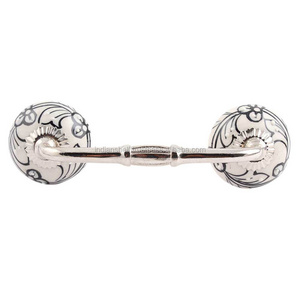 Handmade Bulk Decorative White Ceramic Bridge Door Handles Home Decor Cabinet Pulls For Kitchen 4 Inches New Design BH-44