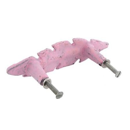 Handmade Bulk Decorative Pink Iron Feather Door Handles Home Decor Wardrobe Cabinet Pull For Kitchen 5 Inches New Design MK-344