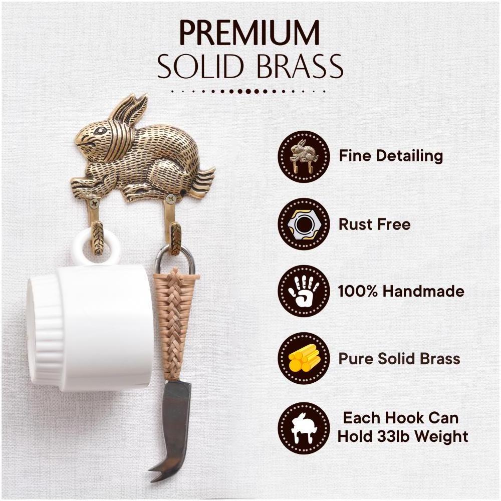 Wholesale High Quality Brass Kids Wall Hook Golden Coat Hook Rabbit Heavy Duty Wall Hooks and Hanger BTH-299