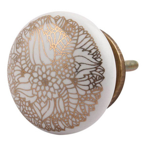 Handmade Golden Ceramic Flower Drawer Knobs Dresser Cabinet Pulls Kitchen Cupboard Door Handles On Cheap Price Online Wholesale