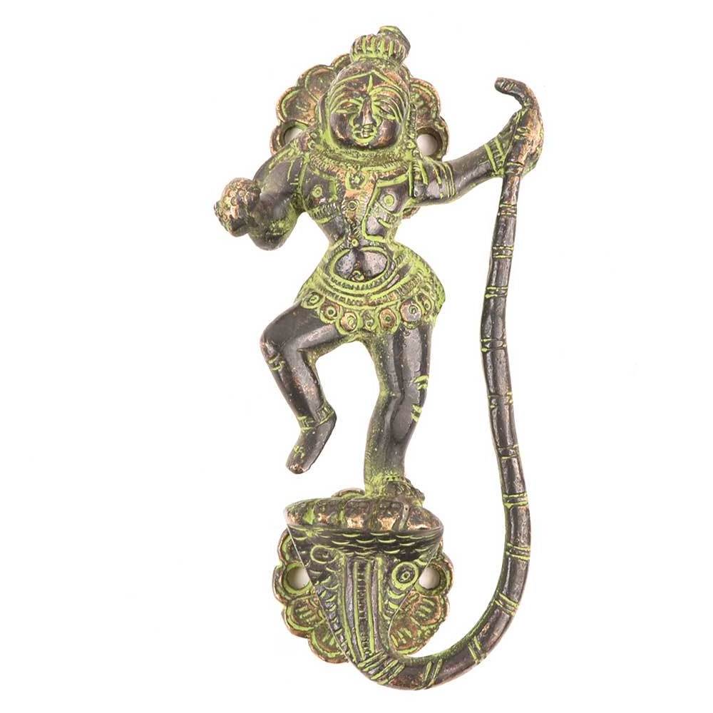 Wholesale Antique Brass Cabinet Handles Krishna Standing On Snake Drawer Pulls Hardware for Kitchen Door Handles NMH-166