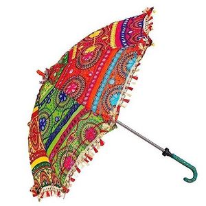 Indian Umbrellas Parasol Decorative Sun Wholesale Umbrella Wedding Parasols Decor Embroidered Umbrellas