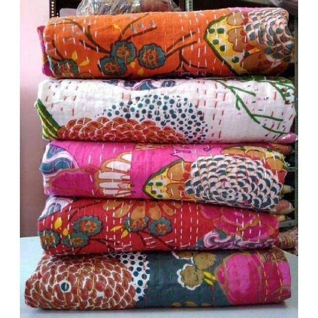 Soft Quilt Set Throw Blanket Bedspread Bed Cover 100 Cotton Kantha Quilts for Home Decor