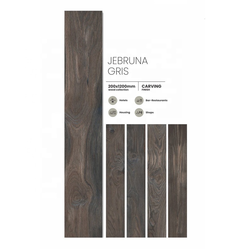 Best Selling non slip easy quick installation one step planks stone wood color 200X1200 mm wood plank flooring tiles