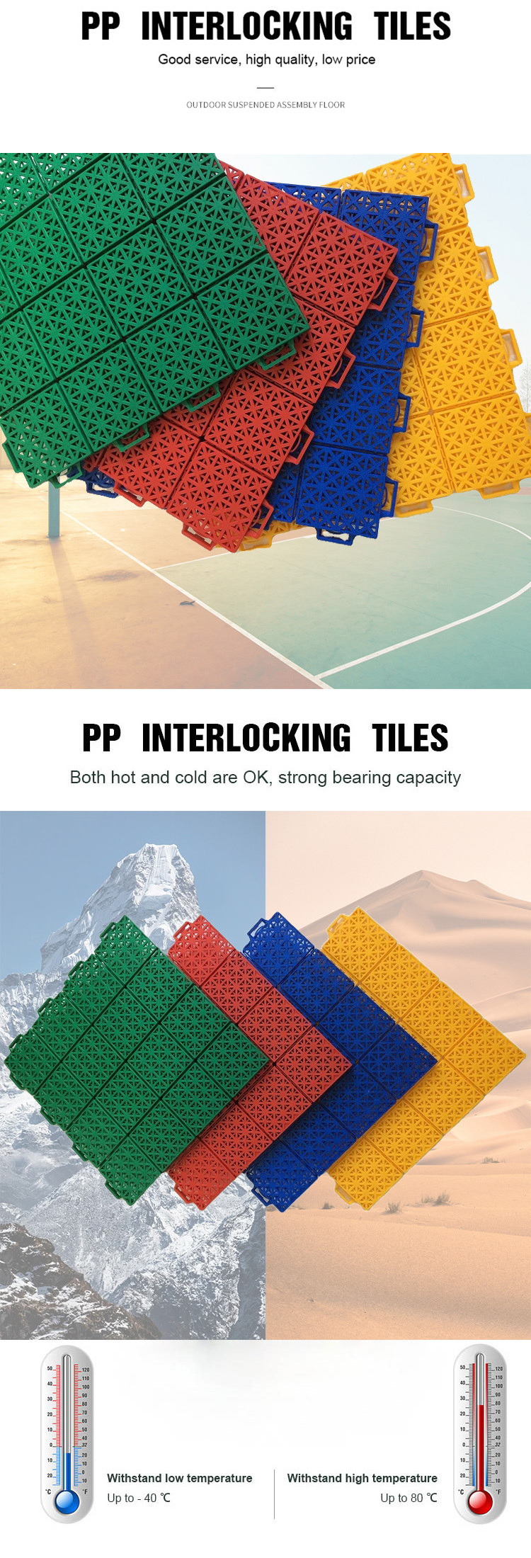 Hot Sales Indoor Badminton Court Floor And Outdoor Sport Field Ice Rink Panel Basketball Flooring Material Pp Interlock Tile