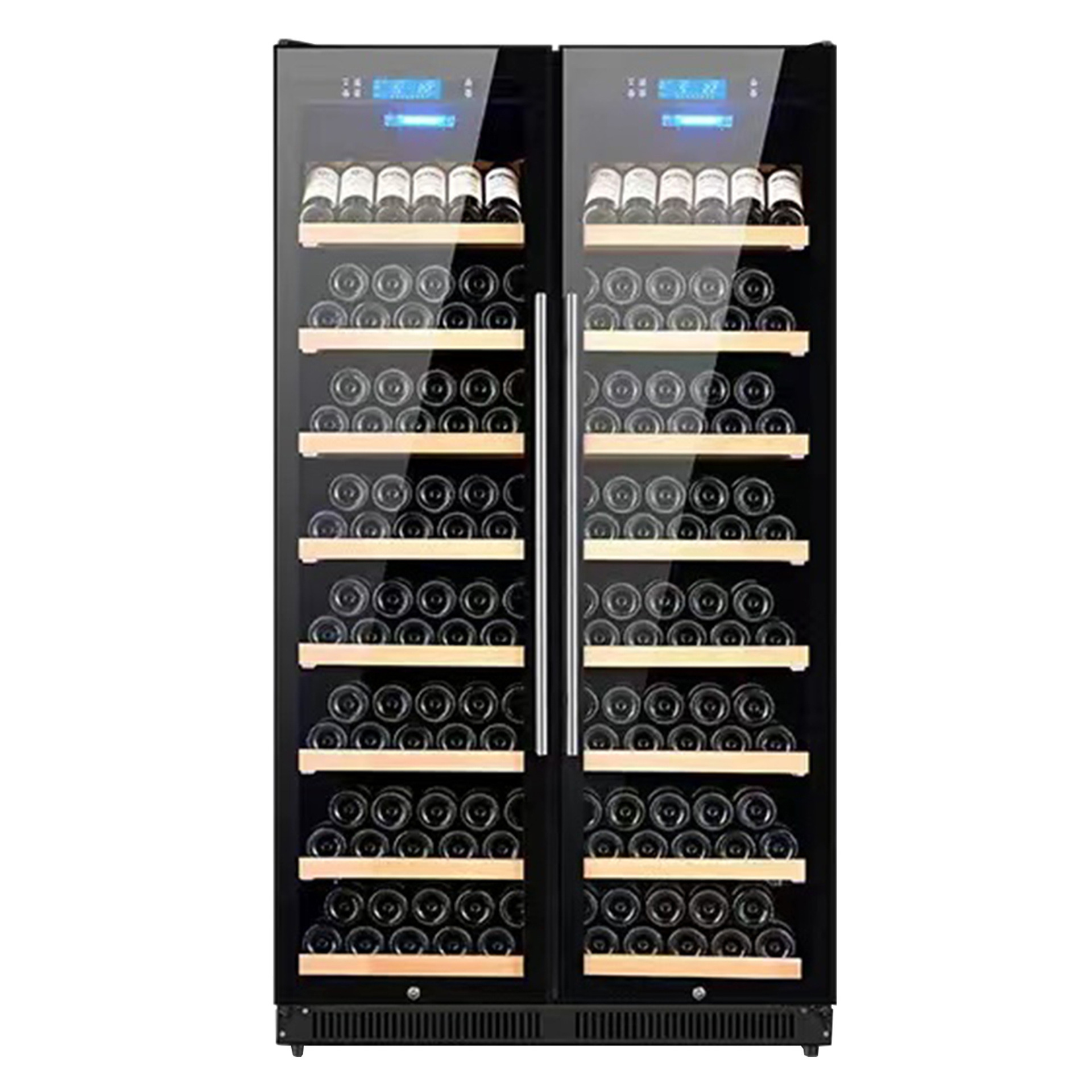 Thermostatic Wine Cabinet Double door Wine Display Cabinet Office Beverage Refrigerated Wine Cooler Cabinet With Lock