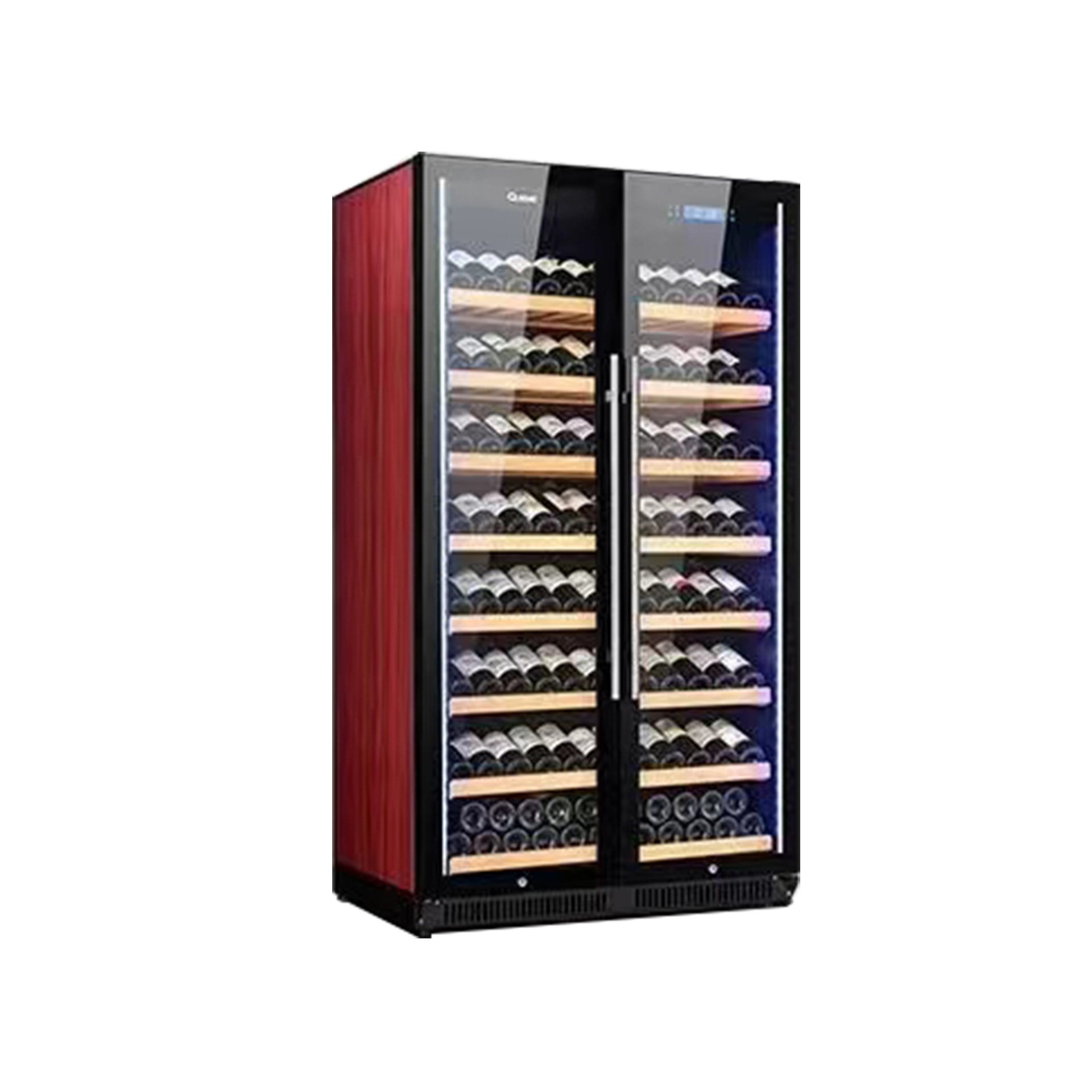 Thermostatic Wine Cabinet Double door Wine Display Cabinet Office Beverage Refrigerated Wine Cooler Cabinet With Lock