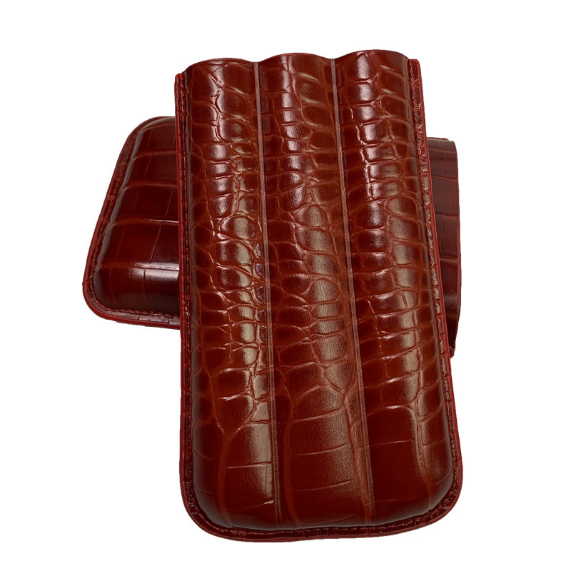 Wholesale Spot Leather Cigar Case Portable Pouch Leather Cigars Holster Clippers Lighters & Smoking Accessories