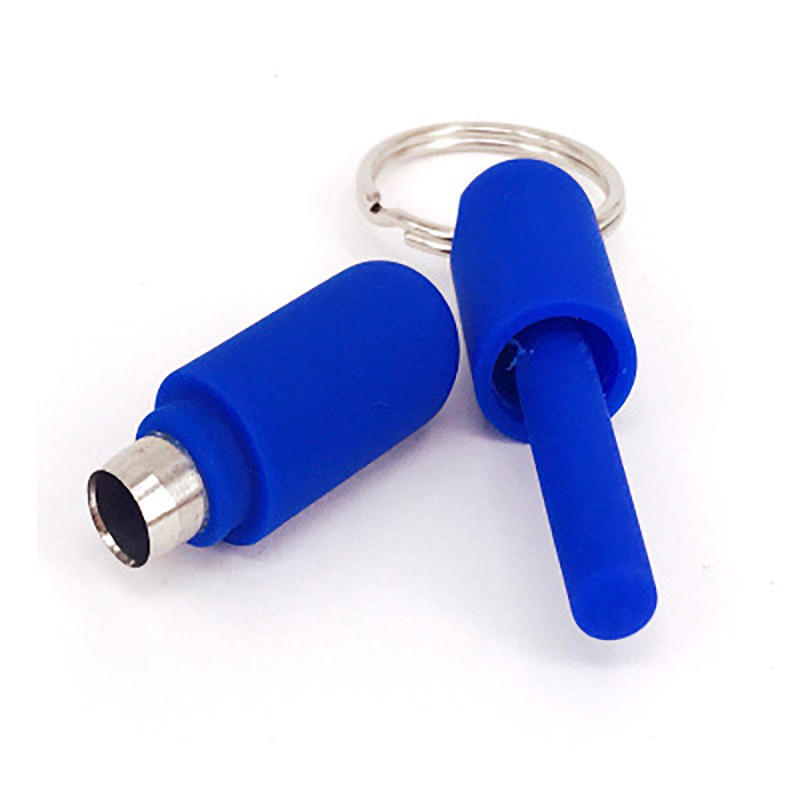 Plastic Cigar Punch with Rubber Coated Blade Key Ring Chain Draw Hole Puncher Cutter Cigars Cutting Drill Opener Free Shipping