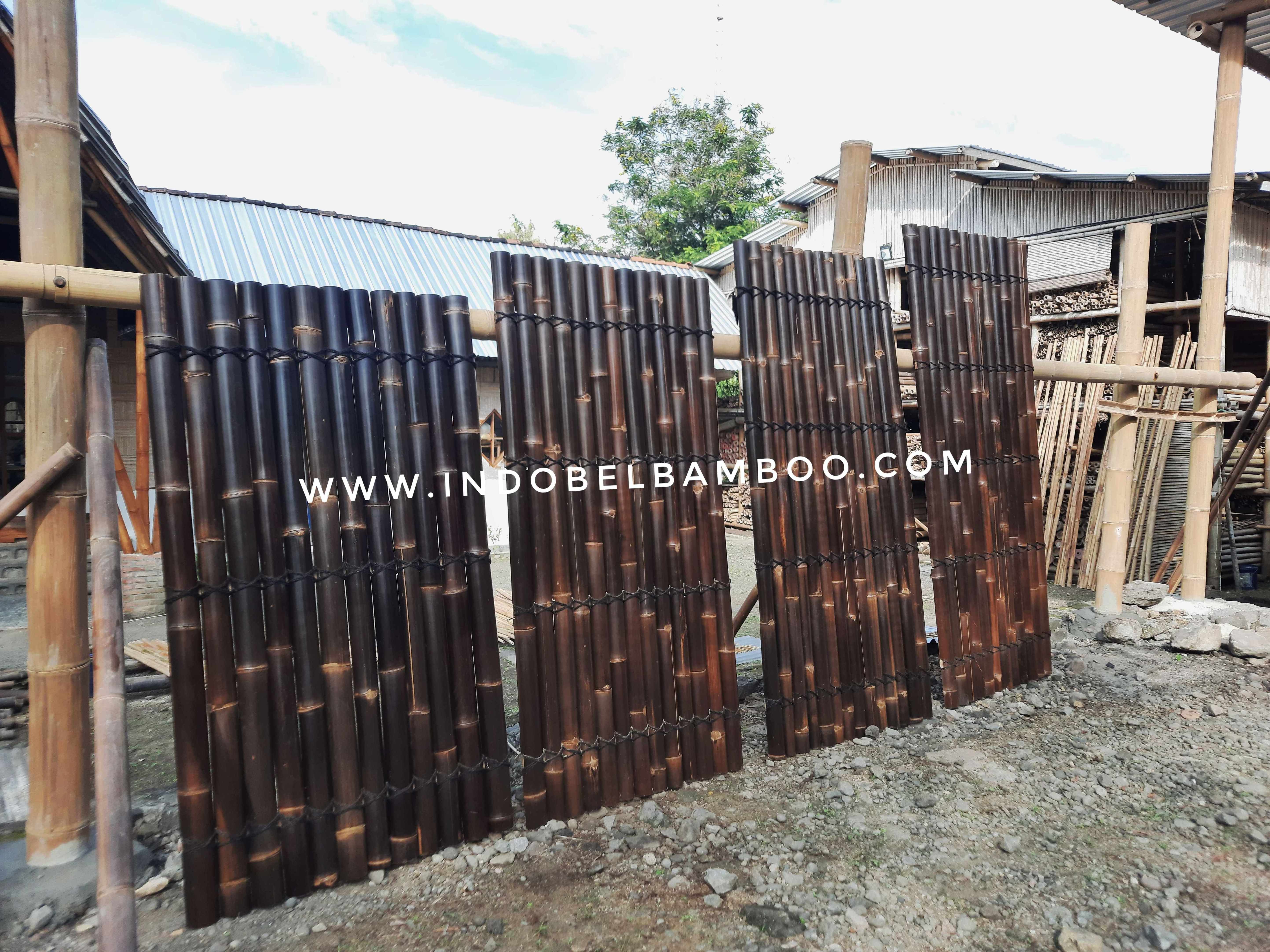 High Quality Black Bamboo FACTORY Half Bamboo Fence Indobel Bamboo Panel Indonesia Best Seller 200x100cm