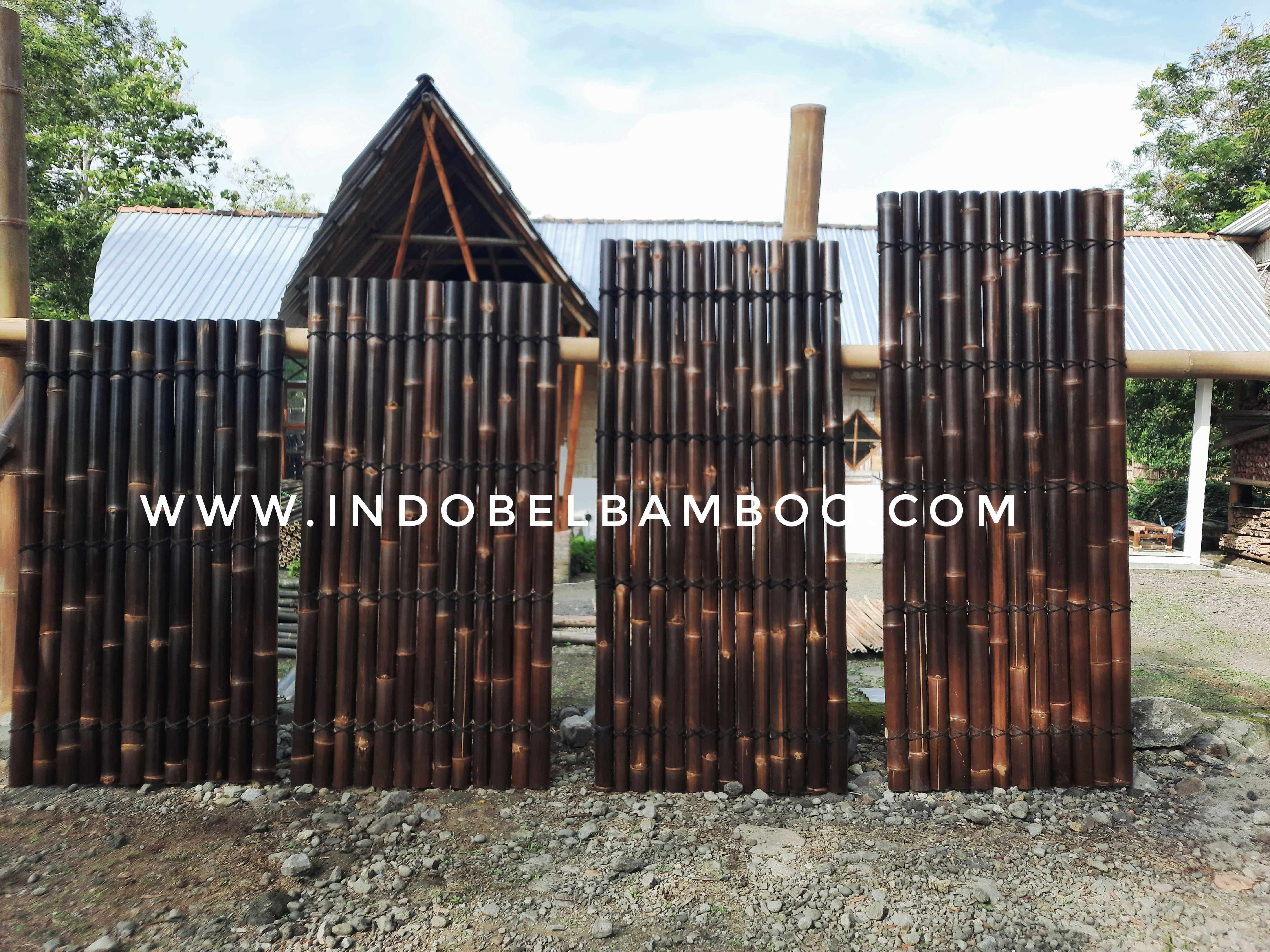 High Quality Black Bamboo FACTORY Half Bamboo Fence Indobel Bamboo Panel Indonesia Best Seller 200x100cm