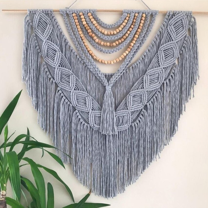 Bohemian Decor, Macrame Feathers Decorative macrame wall hanging 100% cotton