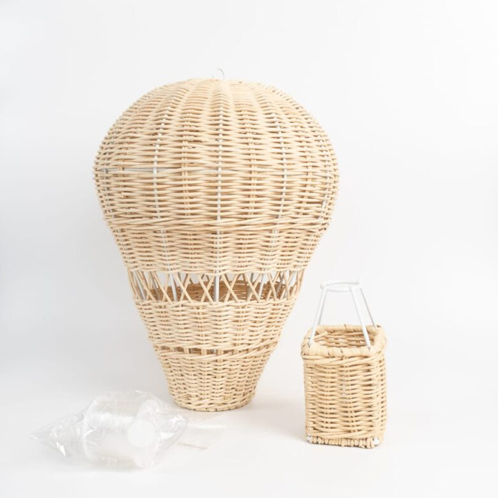 Handmade hot air balloon kid room rattan wall hanging nursery decor wholesale