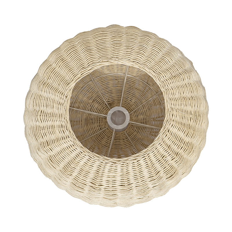 Round White Rattan Ceiling Lamp Shade wholesale made in Vietnam natural woven lampshade