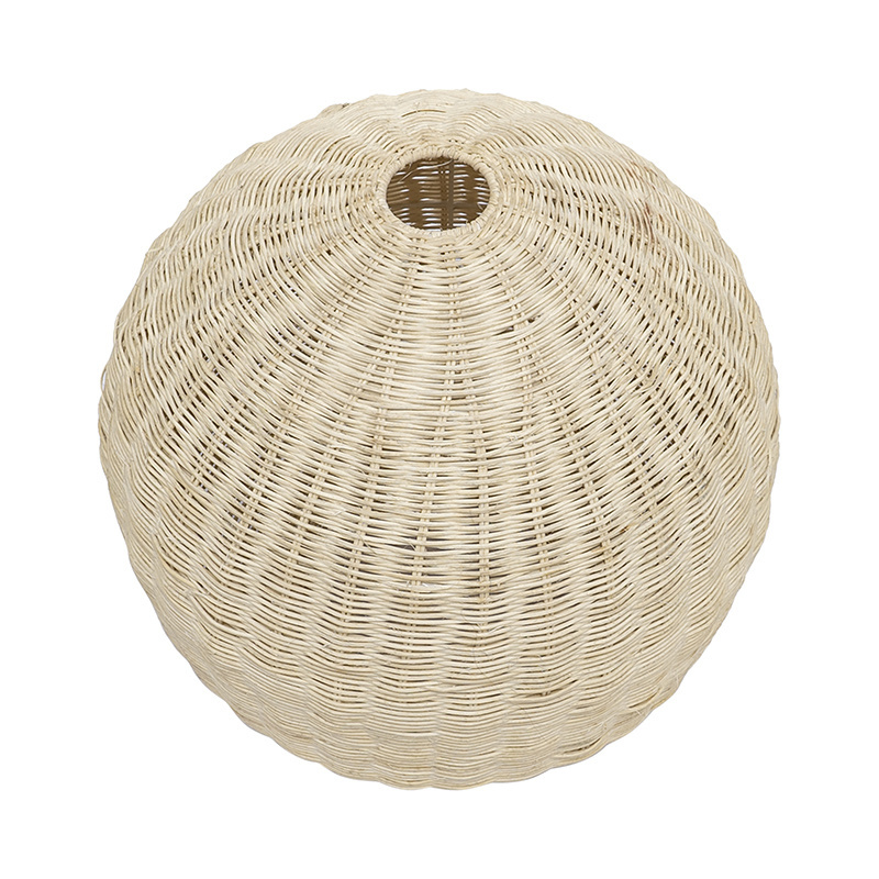 Round White Rattan Ceiling Lamp Shade wholesale made in Vietnam natural woven lampshade