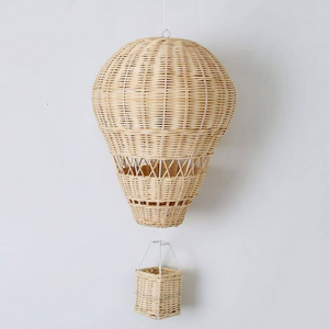 Handmade hot air balloon kid room rattan wall hanging nursery decor wholesale