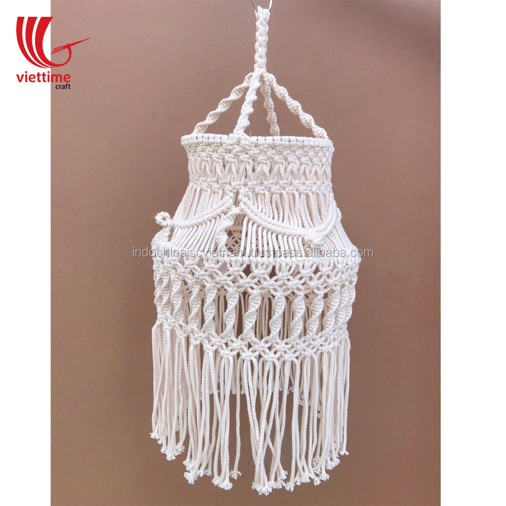 New Trend Macrame Lamp Shade Boho Modern Cozy Light / Macrame Light wholesale