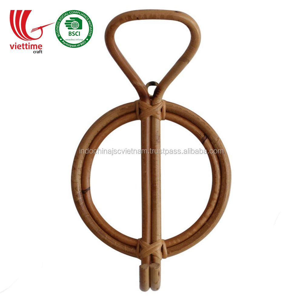 Vintage Rattan Coat Wall Hook/ Rattan coat rack wholesale