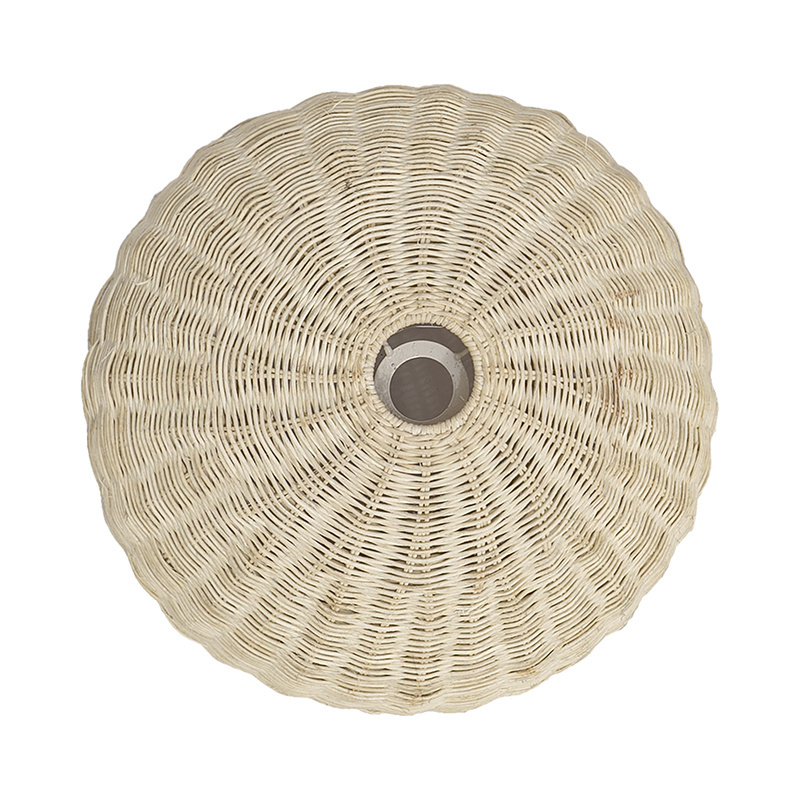 Round White Rattan Ceiling Lamp Shade wholesale made in Vietnam natural woven lampshade