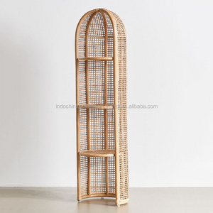 New Vintage Rattan Corner Shelf 3 Tier Wholesale