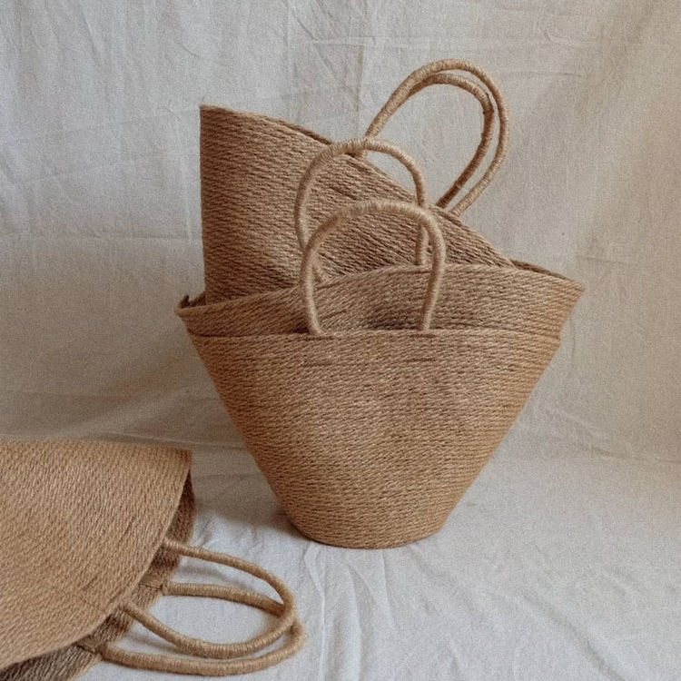 Natural Handwoven Bag, Straw Beach Bag, Kids Straw Beach Bag In Vietnam Wholesale