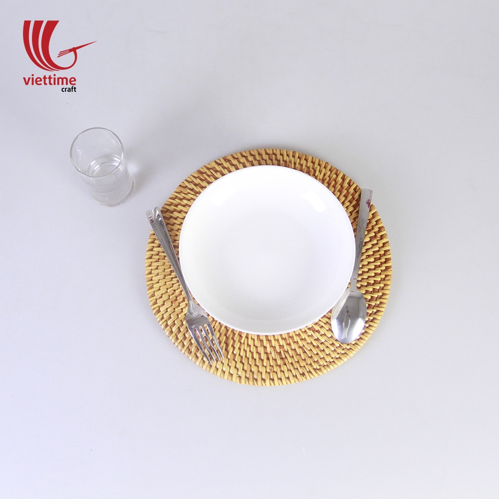 Wholesale cheap round rattan charger plate/Charger plate made from natural rattan Vietnam